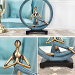 Decorazioni moderne dello studio di yoga della statua di posa di yoga della resina di arte astratta moderna