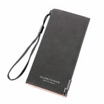 Portamonete con pochette in pelle PU retrò con cerniera lunga opaca da donna alla moda