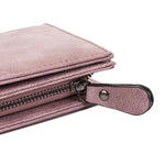Portamonete con pochette in pelle PU retrò con cerniera lunga opaca da donna alla moda