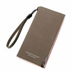 Portamonete con pochette in pelle PU retrò con cerniera lunga opaca da donna alla moda