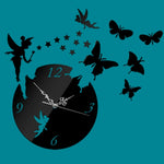 Orologio da parete con specchio decorativo per camera da letto, soggiorno, stereo in acrilico 3D con farfalla stella