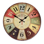 Orologio da parete vintage in legno MDF da 2 pezzi, orologio da parete al quarzo muto