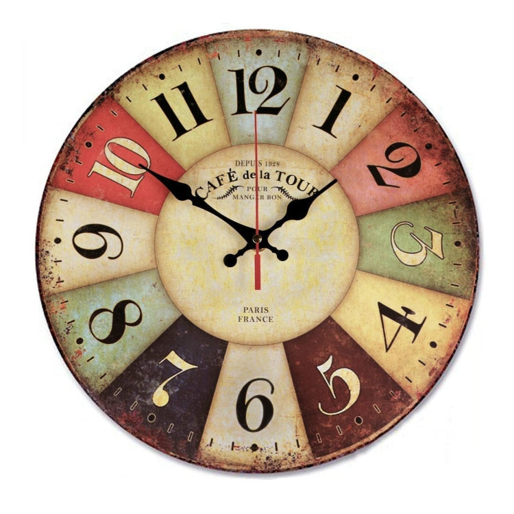 Orologio da parete vintage in legno MDF da 2 pezzi, orologio da parete al quarzo muto