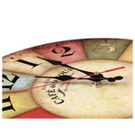 Orologio da parete vintage in legno MDF da 2 pezzi, orologio da parete al quarzo muto