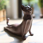 Artigianato per la decorazione della casa con statuette di animali per gatti yoga