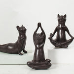 Artigianato per la decorazione della casa con statuette di animali per gatti yoga