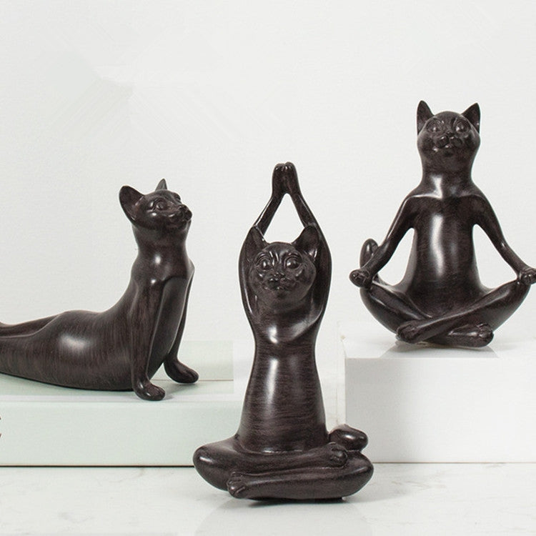 Artigianato per la decorazione della casa con statuette di animali per gatti yoga