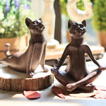 Artigianato per la decorazione della casa con statuette di animali per gatti yoga