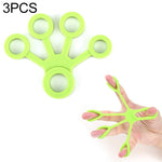 Finger Trainer Tenditore per dita in silicone Anello di tensione a cinque dita, 3 PCS Finger Trainer (Light Green (6.6LB)), 3 PCS Finger Trainer (Medium Green (8.8LB)), 3 PCS Finger Trainer (Dark Green (11LB))