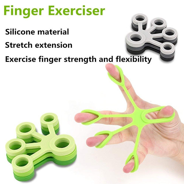 Finger Trainer Tenditore per dita in silicone Anello di tensione a cinque dita, 3 PCS Finger Trainer (Light Green (6.6LB)), 3 PCS Finger Trainer (Medium Green (8.8LB)), 3 PCS Finger Trainer (Dark Green (11LB))