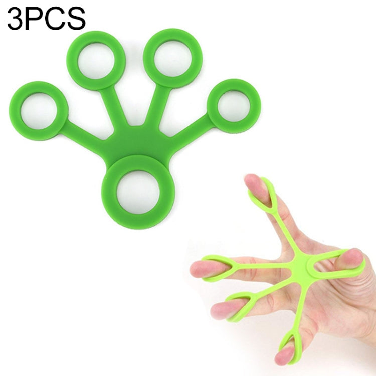 Finger Trainer Tenditore per dita in silicone Anello di tensione a cinque dita, 3 PCS Finger Trainer (Light Green (6.6LB)), 3 PCS Finger Trainer (Medium Green (8.8LB)), 3 PCS Finger Trainer (Dark Green (11LB))