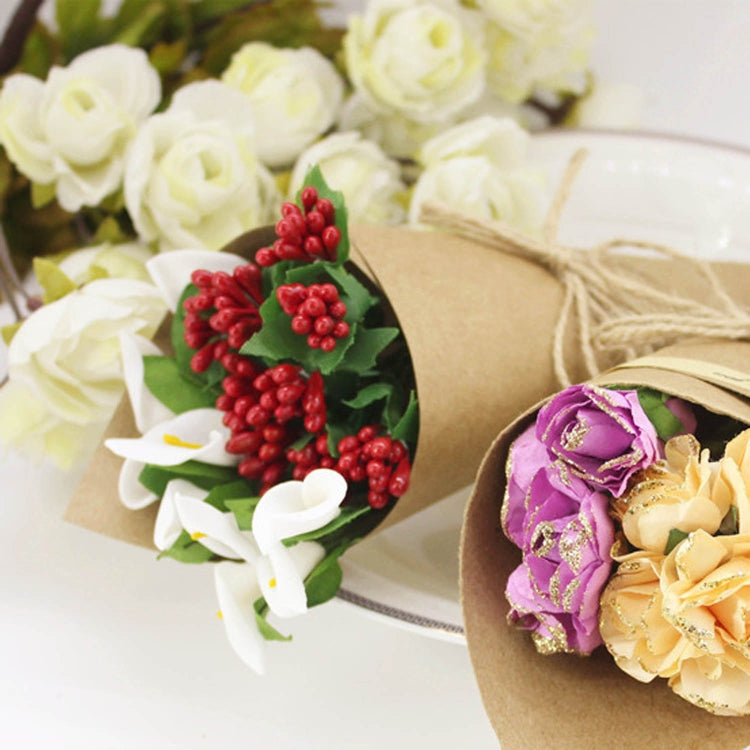 Confezione da 100 sacchetti di caramelle con bouquet di carta Kraft, confezione regalo per festa di nozze di Natale con spago, Bouquet Kraft Paper Cone