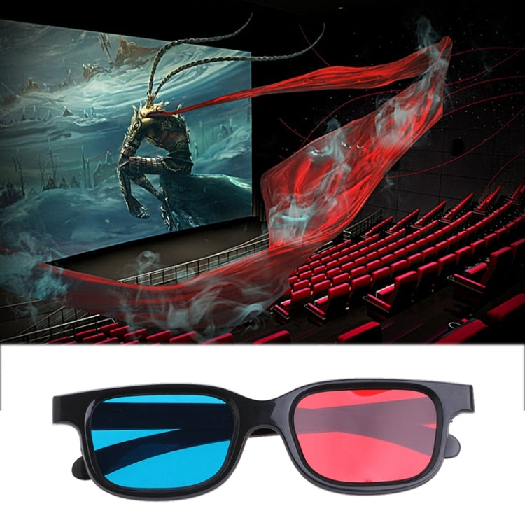 10pcs Universal 3D Glasses Black Frame Red Blue Cyan Anaglyph 3D Glasses 0.2mm For DVD Movie Game