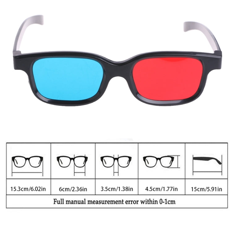 10pcs Universal 3D Glasses Black Frame Red Blue Cyan Anaglyph 3D Glasses 0.2mm For DVD Movie Game