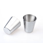 2 set da esterno mini bicchiere da vino in acciaio inossidabile piccolo escursionismo campeggio viaggio set di bicchieri portatili con custodia in pelle, Small 30ml Travel Portable Drinking Cup