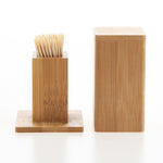 2 pezzi di scatola per stuzzicadenti in bambù naturale, quadrata, per ristorante, hotel, con coperchio, Bamboo Toothpick Box