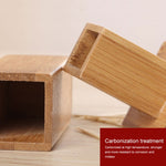 2 pezzi di scatola per stuzzicadenti in bambù naturale, quadrata, per ristorante, hotel, con coperchio, Bamboo Toothpick Box