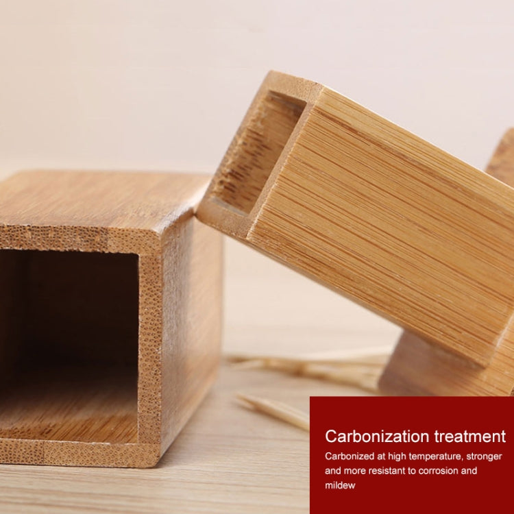 2 pezzi di scatola per stuzzicadenti in bambù naturale, quadrata, per ristorante, hotel, con coperchio, Bamboo Toothpick Box