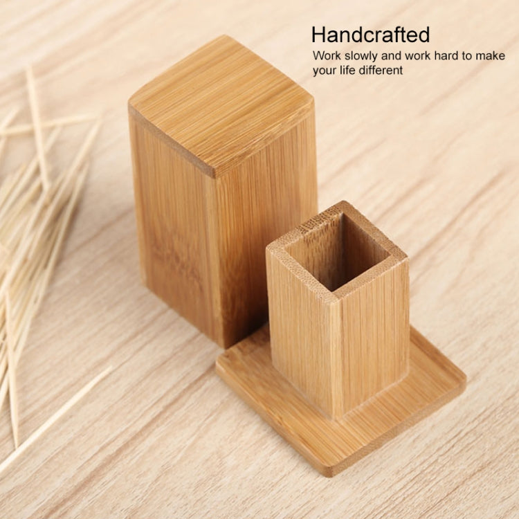 2 pezzi di scatola per stuzzicadenti in bambù naturale, quadrata, per ristorante, hotel, con coperchio, Bamboo Toothpick Box