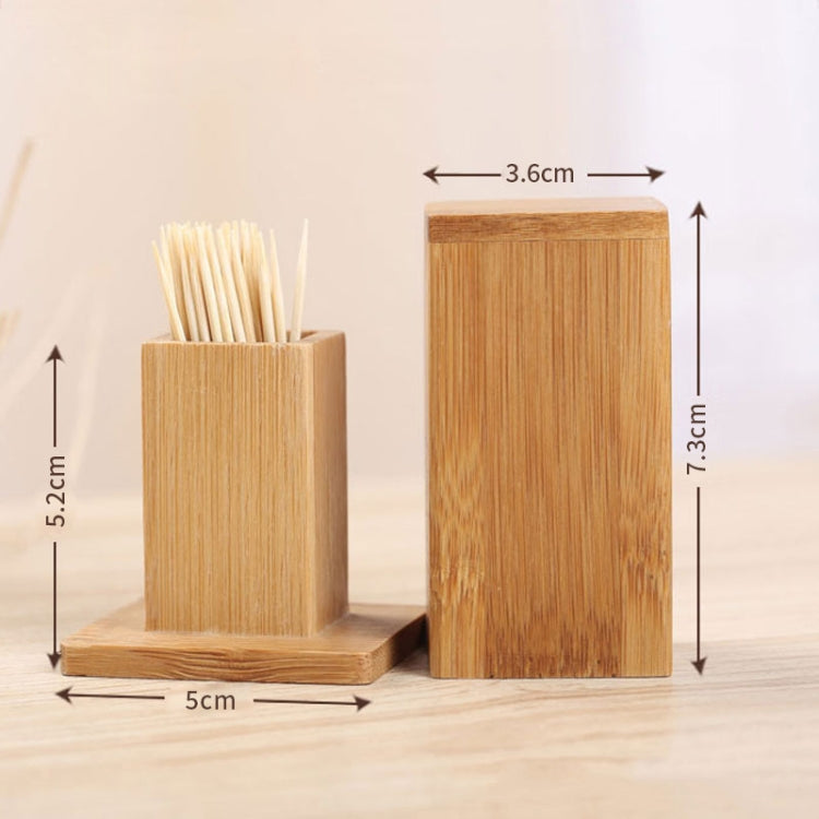 2 pezzi di scatola per stuzzicadenti in bambù naturale, quadrata, per ristorante, hotel, con coperchio, Bamboo Toothpick Box