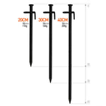 Chiodi in acciaio per tende da campeggio lunghi rinforzati da 5 pezzi, 20cm, 30cm, 40cm
