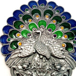 Confezione regalo con specchio pavone con manico vintage, pettine, specchio per trucco portatile in due pezzi