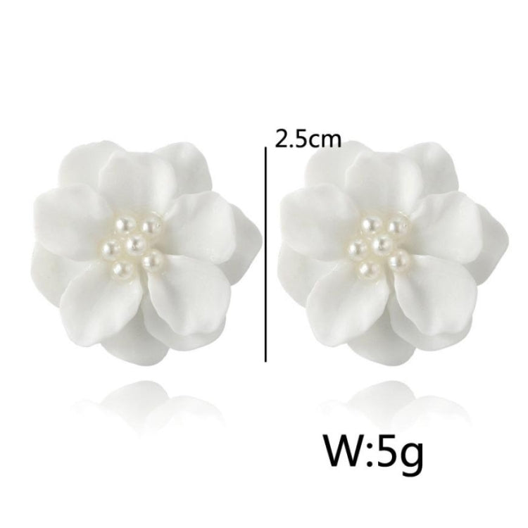 2 orecchini a cerchio con ciondolo di perle di fiori bianchi adorabili