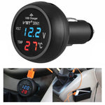Accendisigari per auto con caricatore USB per auto 3 in 1 con display di rilevamento della tensione Tabella di monitoraggio multifunzione
