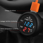 Accendisigari per auto con caricatore USB per auto 3 in 1 con display di rilevamento della tensione Tabella di monitoraggio multifunzione