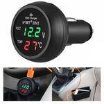 Accendisigari per auto con caricatore USB per auto 3 in 1 con display di rilevamento della tensione Tabella di monitoraggio multifunzione