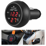Accendisigari per auto con caricatore USB per auto 3 in 1 con display di rilevamento della tensione Tabella di monitoraggio multifunzione
