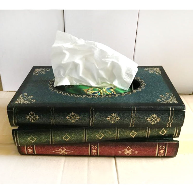Custodia per scatola di fazzoletti in stile libro retrò disegnato a mano