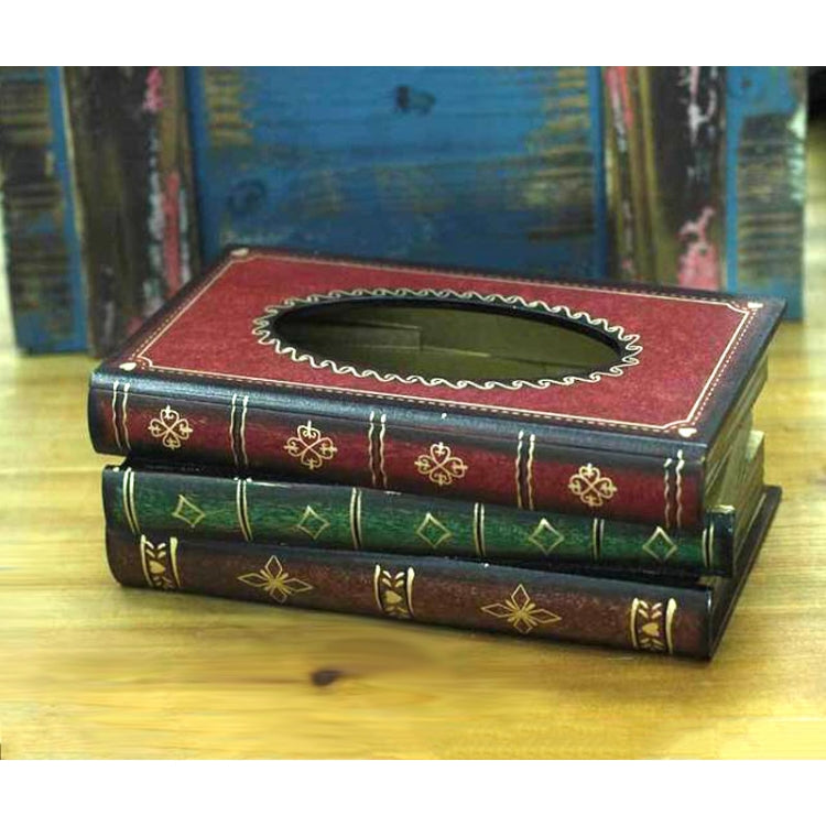 Custodia per scatola di fazzoletti in stile libro retrò disegnato a mano