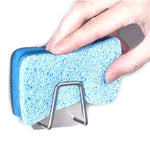 Scaffale per organizer da bagno per cucina, scolapiatti in spugna in acciaio inossidabile, 5.4x5.4x3cm