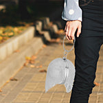 Borsa a tracolla da sposa con pochette in cristallo di metallo con nappa con diamanti, borsa da sera, borsa da sposa