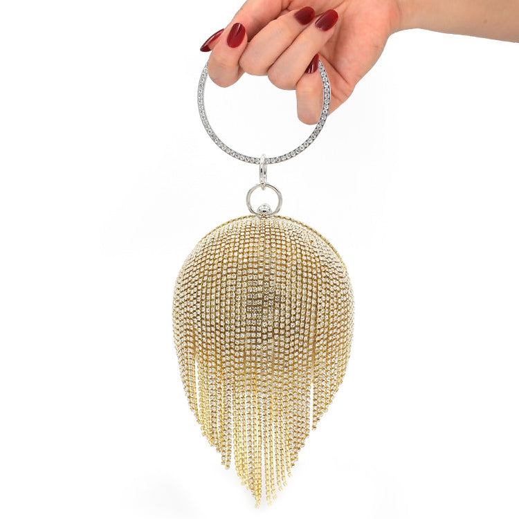 Borsa a tracolla da sposa con pochette in cristallo di metallo con nappa con diamanti, borsa da sera, borsa da sposa