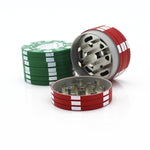 Frantoio per sigarette piccolo chip poker in lega di zinco smerigliatrice in metallo a 3 strati consegna casuale di colori, Small Grinder
