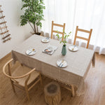 Tovaglia ricamata a reticolo quadrato Tappetino da caffè rettangolare in nappa di cotone di puro colore, 100x160cm, 110x170cm, 140x140cm, 140x180cm