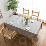 Tovaglia ricamata a reticolo quadrato Tappetino da caffè rettangolare in nappa di cotone di puro colore, 140x200cm, 140x220cm, 140x240cm, 140x260cm