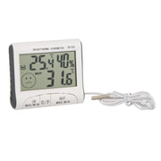 Termometro digitale LCD, igrometro, misuratore di umidità e temperatura cablata con sensore esterno bianco, LCD Digital Thermometer
