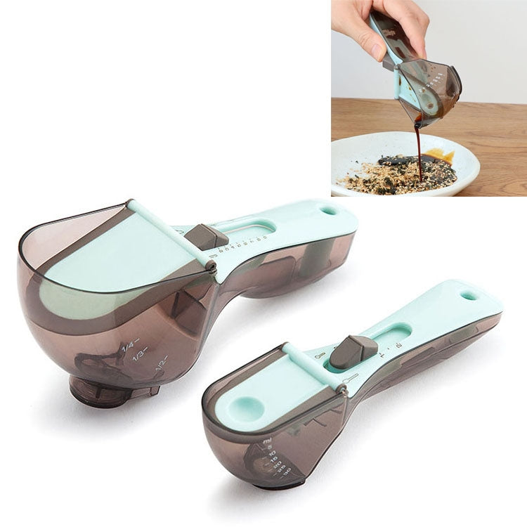 Cucchiaio dosatore regolabile in plastica per utensili da cucina, 1 Large 1 Small Set, 4 PCS Small, 3 PCS Large