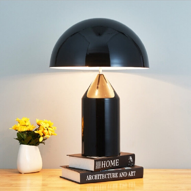 Lampada da tavolo decorativa per camera da letto con lampada da tavolo a fungo in metallo a LED 220V E14, S Black, L Black, S White, L White, S Gold, L Gold