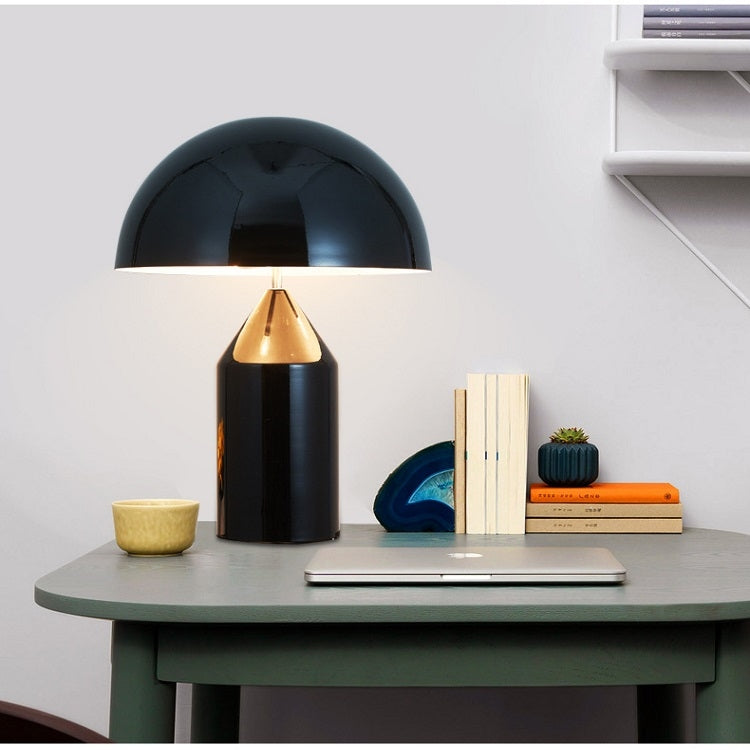 Lampada da tavolo decorativa per camera da letto con lampada da tavolo a fungo in metallo a LED 220V E14, S Black, L Black, S White, L White, S Gold, L Gold