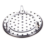 Vassoio per cottura a vapore con ripiano impermeabile multifunzionale da 3 pezzi. Griglia per griglia per cottura a vapore in acciaio inossidabile, 20cm, 22cm, 24cm, 26cm