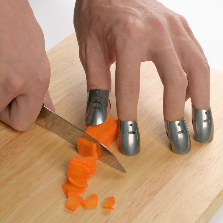 4 pezzi/set regolabile in acciaio inossidabile protezione per le dita protezione per le dita coltello fetta tritare strumenti di cottura sicuri, 4 PCS / Set Finger Protector