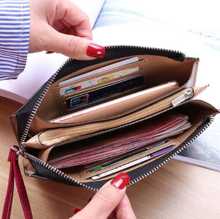 Portafoglio da donna con cerniera Portafoglio lungo con pochette multi porta carte Portafoglio da polso