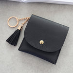Portafoglio da donna alla moda in pelle corta Mini porta carte d'identità casual Borse da donna Pochette con moneta Borsa con nappa