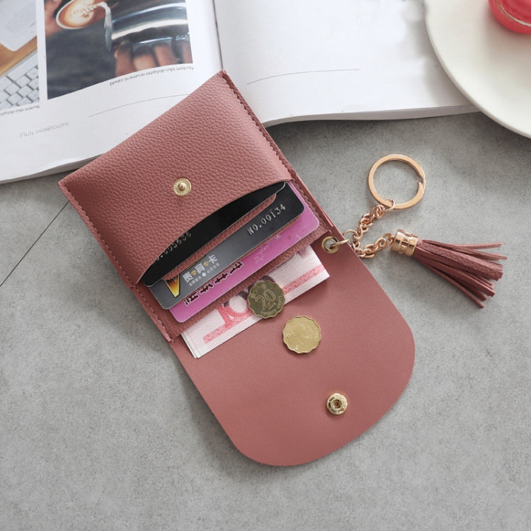 Portafoglio da donna alla moda in pelle corta Mini porta carte d'identità casual Borse da donna Pochette con moneta Borsa con nappa