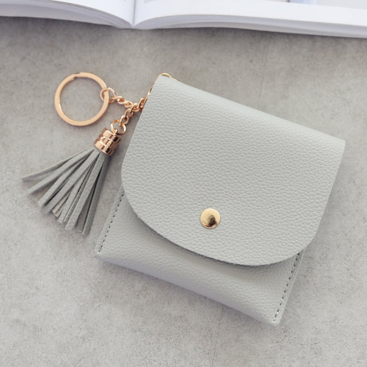 Portafoglio da donna alla moda in pelle corta Mini porta carte d'identità casual Borse da donna Pochette con moneta Borsa con nappa