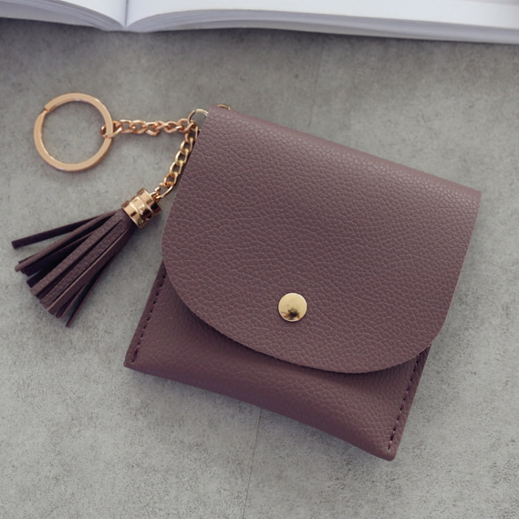 Portafoglio da donna alla moda in pelle corta Mini porta carte d'identità casual Borse da donna Pochette con moneta Borsa con nappa
